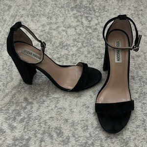 Black Suede Steve Madden Ankle Strap Heels